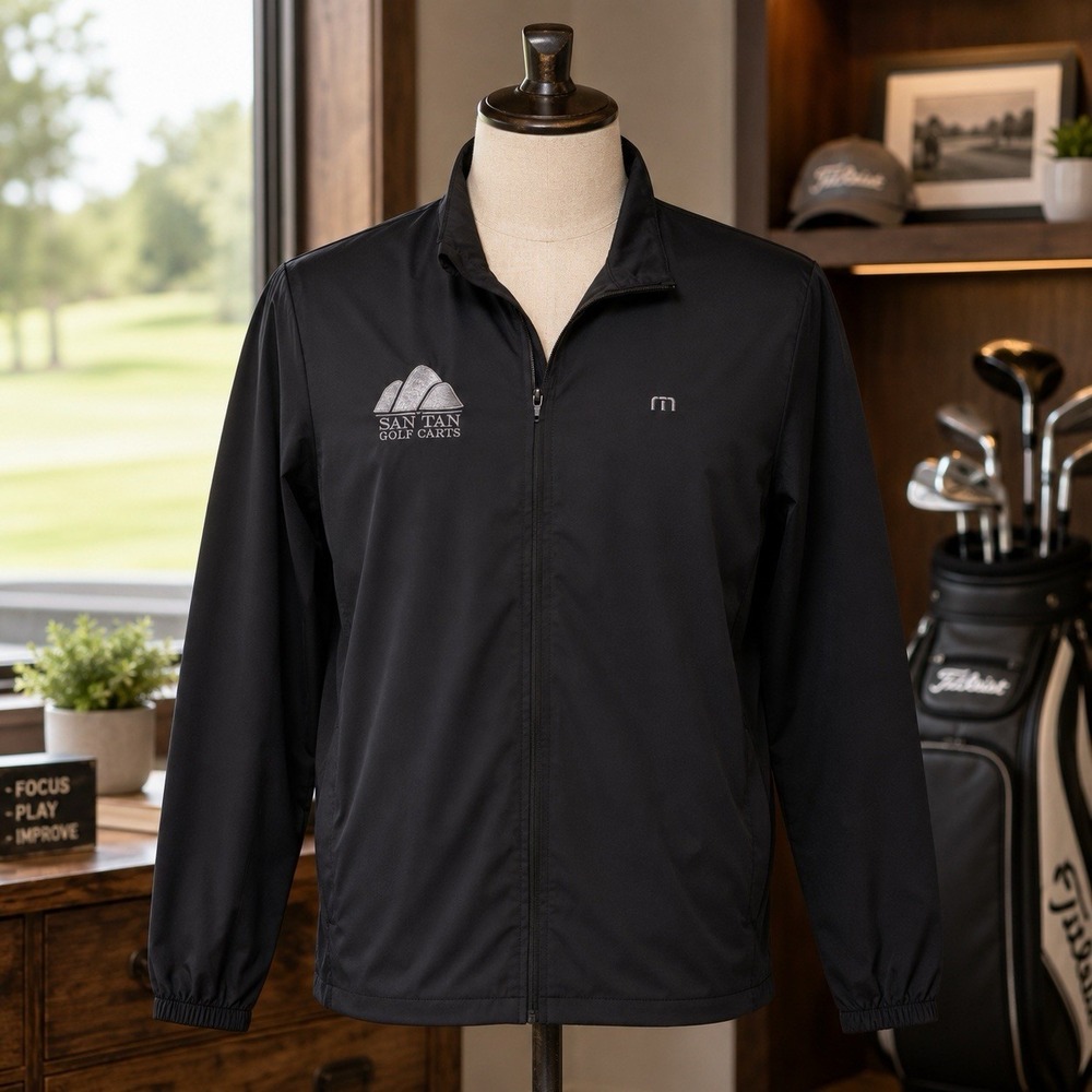 TravisMathew Jacket Mens XL Black Full Zip Golf Performance Stretch Lightweight